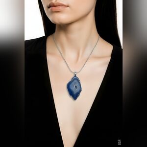 Sterling Silver 925 Pendant With Semiprecious Stones.